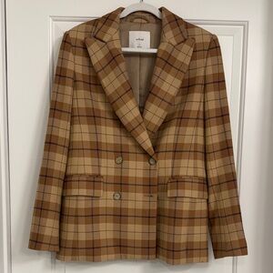Aritzia Wilfred Plaid Tan and Brown Blazer